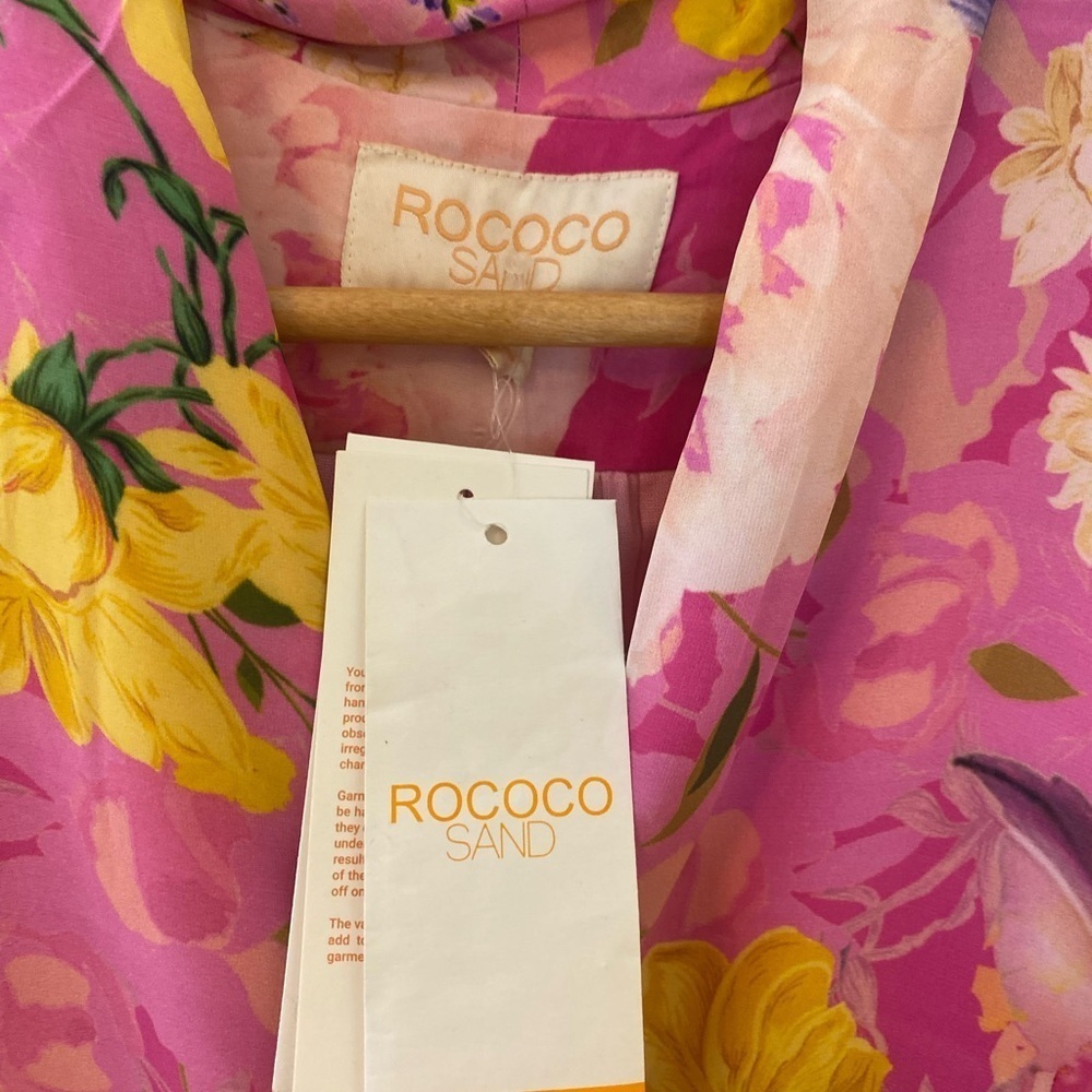 Rococo Sand Pink Floral Long Sleeve Wrap Dress - Picture 7 of 15
